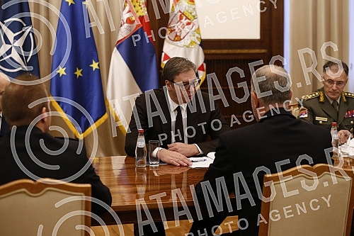 The President of the Republic of Serbia, Aleksandar Vucic, met with the Chairman of the NATO Military Committee, Admiral Rob Bauer, in the building of the General Secretariat of the President of the Republic.Predsednik Republike Srbije Aleksandar V