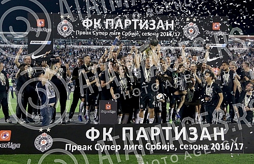 Serbian football Superleague match between FK Partizan and FK Mladost Lucani played at Partizan stadium. Utakmica fudbalske Superlige Srbije izmedju  FK Partizan i FK Mladost Lucani  odigrana na stadionu Partizana. 