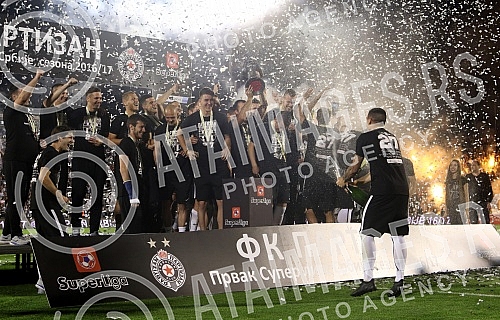 Serbian football Superleague match between FK Partizan and FK Mladost Lucani played at Partizan stadium. Utakmica fudbalske Superlige Srbije izmedju  FK Partizan i FK Mladost Lucani  odigrana na stadionu Partizana. 