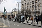 View of the monument to Stefan Nemanja from Nemanjina street.Pogled na spomenik Stefanu Nemanji iz Nemanjine ulice