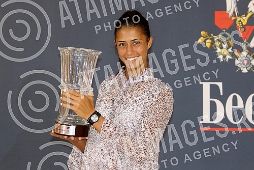 Press conference Olga Danilovic after returning from Moscow and winning the first WTA trophy.Pres konferencija teniserke Olge Danilovic po povratku iz Moskve i osvajanju prvog WTA trofeja.
