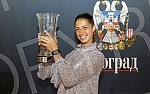 Press conference Olga Danilovic after returning from Moscow and winning the first WTA trophy.Pres konferencija teniserke Olge Danilovic po povratku iz Moskve i osvajanju prvog WTA trofeja.