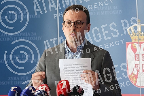 The press conference of the director of the Office for Kosovo and Metohija, Petar Petkovic, where he said that the prime minister of the temporary institutions of Pristina, Aljbin Kurti, is not interested in the agreement on freedom of movement, or a