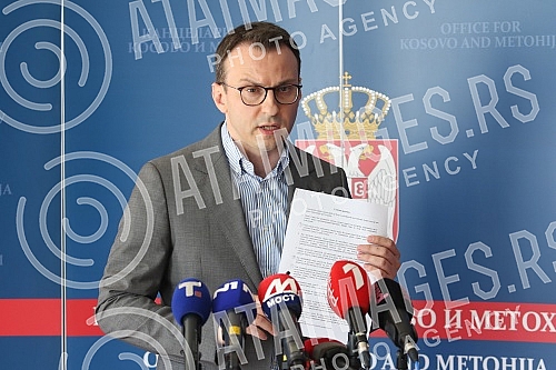 The press conference of the director of the Office for Kosovo and Metohija, Petar Petkovic, where he said that the prime minister of the temporary institutions of Pristina, Aljbin Kurti, is not interested in the agreement on freedom of movement, or a