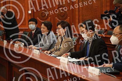 Meeting between Prime Minister Ana Brnabic and the representative in the China - CEEC Cooperation Ambassador Jiang Yu.Sastanak premijerke Ane Brnabic i predstavnice u Sekretarijatu Kina - CIEZ ambasadorke Djiang Ju.
