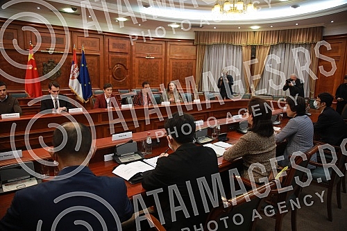 Meeting between Prime Minister Ana Brnabic and the representative in the China - CEEC Cooperation Ambassador Jiang Yu.Sastanak premijerke Ane Brnabic i predstavnice u Sekretarijatu Kina - CIEZ ambasadorke Djiang Ju.