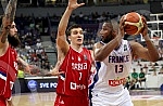 Friendly basketball match between Serbia and France.Prijateljska kosarkaska utakmica izmedju nacionalnih timova Srbije i Francuske.