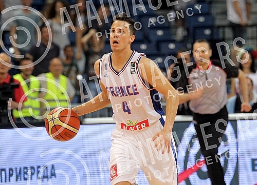 Friendly basketball match between Serbia and France.Prijateljska kosarkaska utakmica izmedju nacionalnih timova Srbije i Francuske.