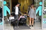 Jovana Joksimovic's exit from the maternity ward after the birth of the twin Ana and Srna.Izlazak Jovane Joksimovic iz porodilista posle porodjaja blizanakinja Ane i Srna