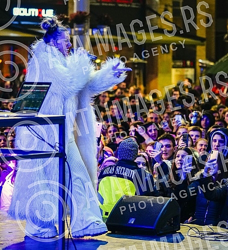 Concert of Senidah in Republic Square as part of the Belgrade Winter event.Koncert Senidah na Trgu republike u sklopu manifestacije Beogradska zima. 