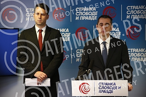 Press conference of the Party of Freedom and Justice about budget for 2023.Konferencija za medije Stranke slobode i pravde o budzetu za 2023. godinu.