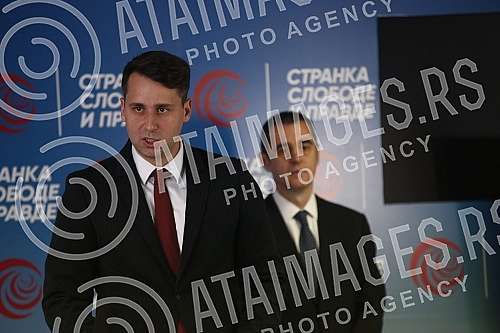 Press conference of the Party of Freedom and Justice about budget for 2023.Konferencija za medije Stranke slobode i pravde o budzetu za 2023. godinu.