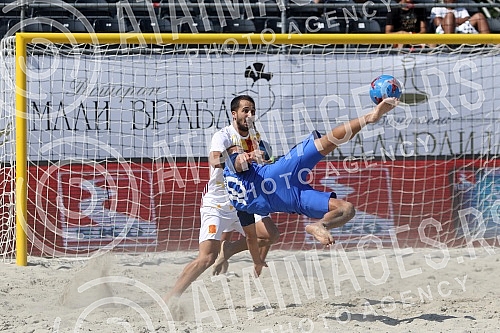Euro Beach Soccer League 2017 tournament held in Belgrade. Game between France and Spain. Evropska Liga 2017 u fudbalu na pesku. Utakmica izmedju Francuske i Spanije. 