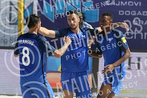 Euro Beach Soccer League 2017 tournament held in Belgrade. Game between France and Spain. Evropska Liga 2017 u fudbalu na pesku. Utakmica izmedju Francuske i Spanije. 