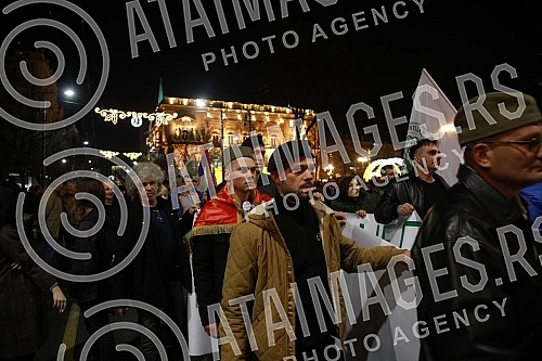 In front of the building of the Presidency, a protest initiative of the Start - Change and the Association of Environmental Organizations of Serbia with a request to permanently ban the exploration and exploitation of pine and lithium on the territor