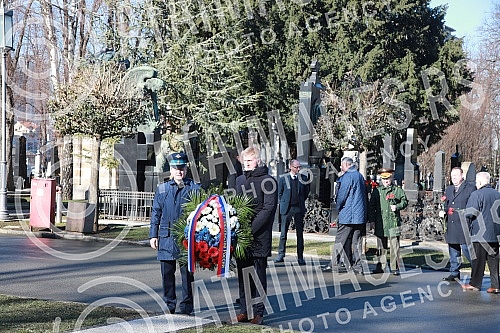 On the occasion of the Day of Russian Diplomat, Russian Ambassador to Serbia Alexander Botsan-Kharchenko participated, together with other representatives of the Russian Embassy in Serbia, in a ceremony of fasting and laying wreaths at the grave of R