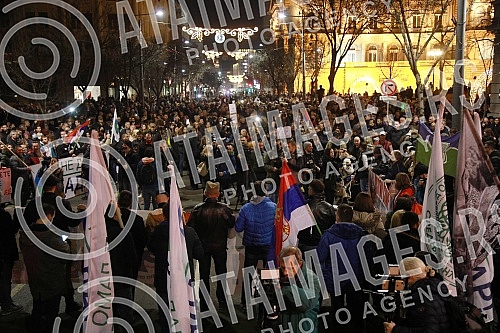 In front of the building of the Presidency, a protest initiative of the Start - Change and the Association of Environmental Organizations of Serbia with a request to permanently ban the exploration and exploitation of pine and lithium on the territor