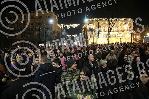 In front of the building of the Presidency, a protest initiative of the Start - Change and the Association of Environmental Organizations of Serbia with a request to permanently ban the exploration and exploitation of pine and lithium on the territor