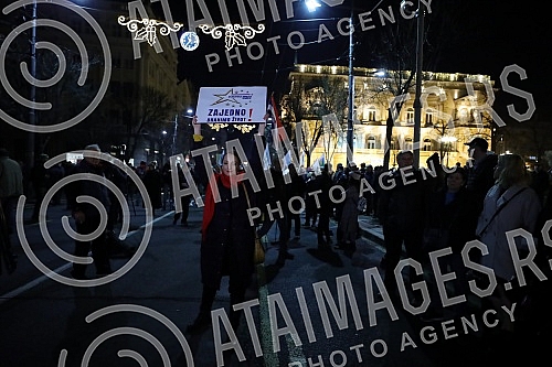 In front of the building of the Presidency, a protest initiative of the Start - Change and the Association of Environmental Organizations of Serbia with a request to permanently ban the exploration and exploitation of pine and lithium on the territor