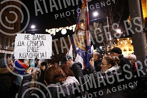 In front of the building of the Presidency, a protest initiative of the Start - Change and the Association of Environmental Organizations of Serbia with a request to permanently ban the exploration and exploitation of pine and lithium on the territor