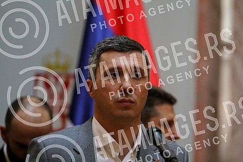Press conference at the National Assembly of Bosko Obradovic - president of Movement Dveri Serbian and candidate for President of the Republic of Serbia.Pres konferencija u Domu Narodne Skupstine Boska Obradovica - predsednika Srpskog pokreta Dveri 