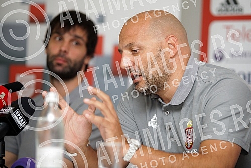 Konferencija muske seniorske kosarkaske reprezentacije Srbije povodom prijateljske utakmice sa Madjaskom u sklopu priprema za Evropsko Prvenstvo 2015 (European Championship 2015). 