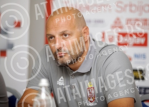 Konferencija muske seniorske kosarkaske reprezentacije Srbije povodom prijateljske utakmice sa Madjaskom u sklopu priprema za Evropsko Prvenstvo 2015 (European Championship 2015). 