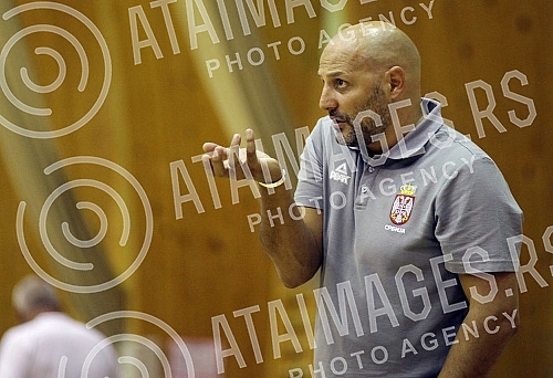 Prijateljska utakmica muskih seniorskih kosarkaskih reprezentacija Srbije i Madjarske u sklopu priprema za Evropsko Prvenstvo 2015 (European Championship 2015).