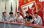 Konferencija povodom potpisavanja ugovora o saradnji izmedju FK Crvena Zvezda i 12 skola fudbala iz Srbije odrzana u medija centru FK Crvena Zvezda na stadionu `Rajko Mitic`.
