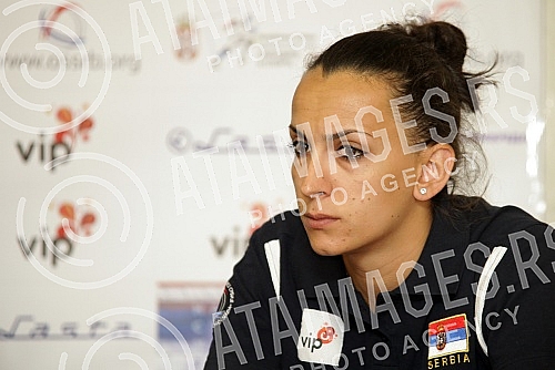 Konferencija Odbojkaskog Saveza Srbije povodom odlaska zenske seniorske reprezentacije na Svetski Kup odrzana u Hotelu M. 