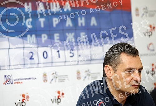 Konferencija Odbojkaskog Saveza Srbije povodom odlaska zenske seniorske reprezentacije na Svetski Kup odrzana u Hotelu M. 