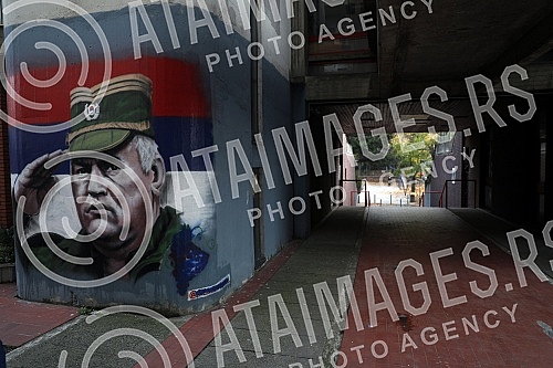 Murals of Ratko Mladic in New Belgrade and Banjica.Murali Ratku Mladicu na Novom Beogradu i na Banjici
