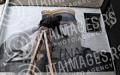 Murals of Ratko Mladic in New Belgrade and Banjica.Murali Ratku Mladicu na Novom Beogradu i na Banjici