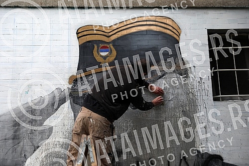 Murals of Ratko Mladic in New Belgrade and Banjica.Murali Ratku Mladicu na Novom Beogradu i na Banjici