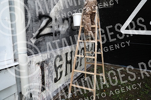 Murals of Ratko Mladic in New Belgrade and Banjica.Murali Ratku Mladicu na Novom Beogradu i na Banjici