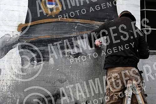 Murals of Ratko Mladic in New Belgrade and Banjica.Murali Ratku Mladicu na Novom Beogradu i na Banjici