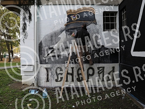 Murals of Ratko Mladic in New Belgrade and Banjica.Murali Ratku Mladicu na Novom Beogradu i na Banjici