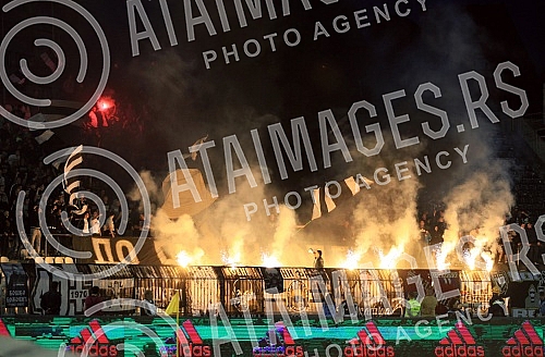 3rd round match of the Serbian football Superleague play-off  between FK Partizan i FK Cukaricki played at the Partizan stadium.  Utakmica 3. kola plejofa Super lige Srbije izmedju FK Partizan i FK Cukaricki odigrana na stadionu Partizana. 