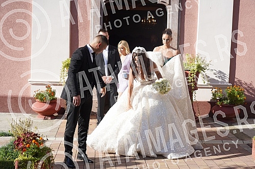 Bojana Rodic and Mirko Sijan, accompanied by relatives and friends, arrived for the wedding in the Church in Surcin, where Mirko was baptized as a baby.