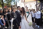 Bojana Rodic and Mirko Sijan, accompanied by relatives and friends, arrived for the wedding in the Church in Surcin, where Mirko was baptized as a baby.