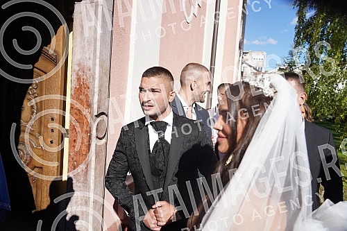 Bojana Rodic and Mirko Sijan, accompanied by relatives and friends, arrived for the wedding in the Church in Surcin, where Mirko was baptized as a baby.