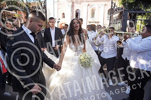 Bojana Rodic and Mirko Sijan, accompanied by relatives and friends, arrived for the wedding in the Church in Surcin, where Mirko was baptized as a baby.