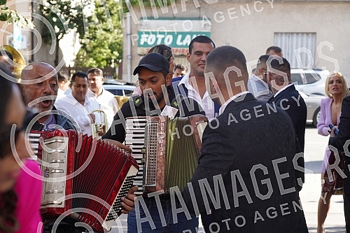 Bojana Rodic and Mirko Sijan, accompanied by relatives and friends, arrived for the wedding in the Church in Surcin, where Mirko was baptized as a baby.