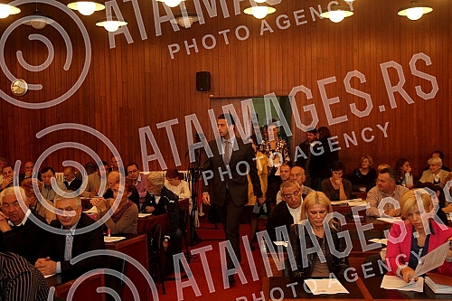 Sastanak u Skupstini grada Beograda Vanje Udovicica, ministra omladine i sporta Republike Srbije i Antidoping Agencije Srbije sa predstavnicima granskih saveza kako bi ih upoznali sa njihovim obavezama koje proisticu iz novog Zakona o sprecavanju dop