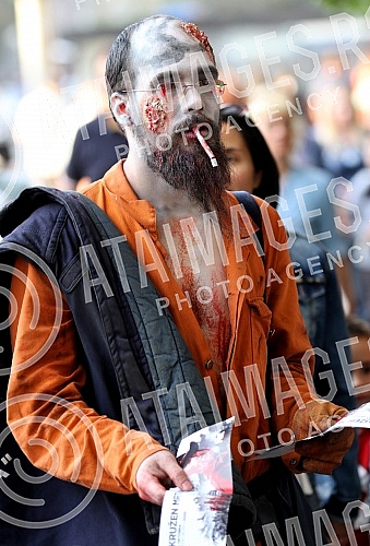 Zombie Walking in Belgrade as an announcement for the Festival of Serbian Film of Fantasy.Zombi setnja u Beogradu kao najava za Festival srpskog filma fantastike