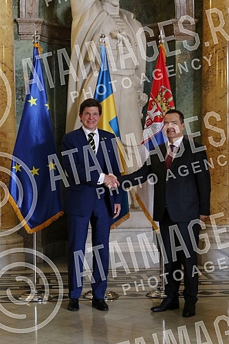 The meeting of the Speaker of the Parliament of Sweden Andreas Norlens with the Speaker of the Parliament of the Republic of Serbia Ivica Dacic was held in the House of the National Assembly.U Domu Narodne skupstine odrzan je sastanak predsednika p