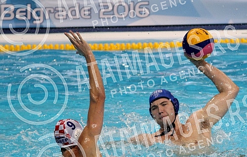 Evropsko prvenstvo u vaterpolu (European waterpolo championships - 32nd for men and 16th for women) Hrvatska - Srbija (Croatia vs Serbia - men).