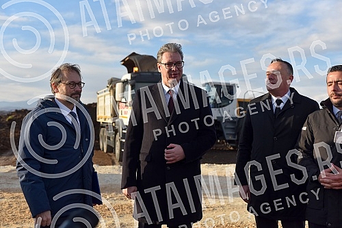 The President of the Republic of Serbia, Aleksandar Vucic, attended the ceremony marking the beginning of works on the construction of the highway E-80 Nis (Merosina) - Plocnik (Beloljin), phase 1, section Merosina-Merosina 1.Predsednik Republike S