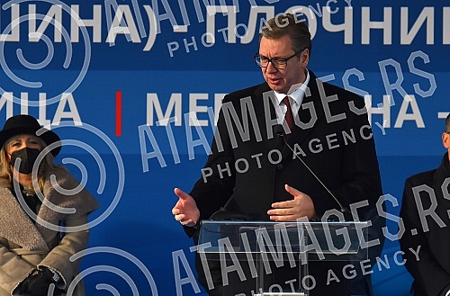 The President of the Republic of Serbia, Aleksandar Vucic, attended the ceremony marking the beginning of works on the construction of the highway E-80 Nis (Merosina) - Plocnik (Beloljin), phase 1, section Merosina-Merosina 1.Predsednik Republike S