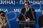 The President of the Republic of Serbia, Aleksandar Vucic, attended the ceremony marking the beginning of works on the construction of the highway E-80 Nis (Merosina) - Plocnik (Beloljin), phase 1, section Merosina-Merosina 1.Predsednik Republike S